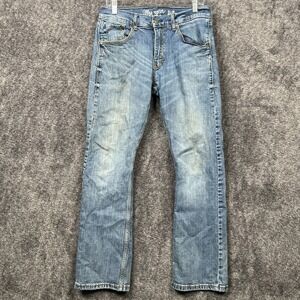 Wrangler Retro Slim Boot Cut Jeans Mens 31x32 Light Wash Denim Western *Flaw*
